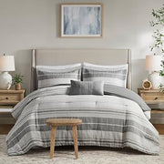 Linen-Like Cotton Farmhouse Comforter Set, 3PC King/Cal King