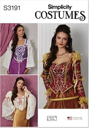 Simplicity SS3191Y5 Misses' Costume Corsets Sewing Pattern Packet by Andrea Schewe, Design Code S3191, Sizes 18-20-22-24-26