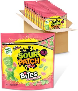 Sour Patch Kids Bites Watermelon Soft & Chewy Candy, Bulk Candy, 12-12 oz Bags