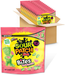 Bites Watermelon Soft & Chewy Candy by Sour Patch Kids – 12 Oz (Pack of 12), Pink/Green, Pack of 12, Model VC-a4-96820