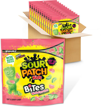 Bites Watermelon Soft & Chewy Candy by Sour Patch Kids – 12 Oz (Pack of 12), Pink/Green, Pack of 12, Model VC-a4-96820