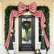 Zesua Giant Holiday Bow, 6.5 Feet, Red and White Striped