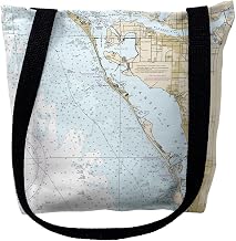 Betsy Drake TY11424SM 16 x 16 in. Sarasota Bay Florida Nautical Map Tote Bag - Medium