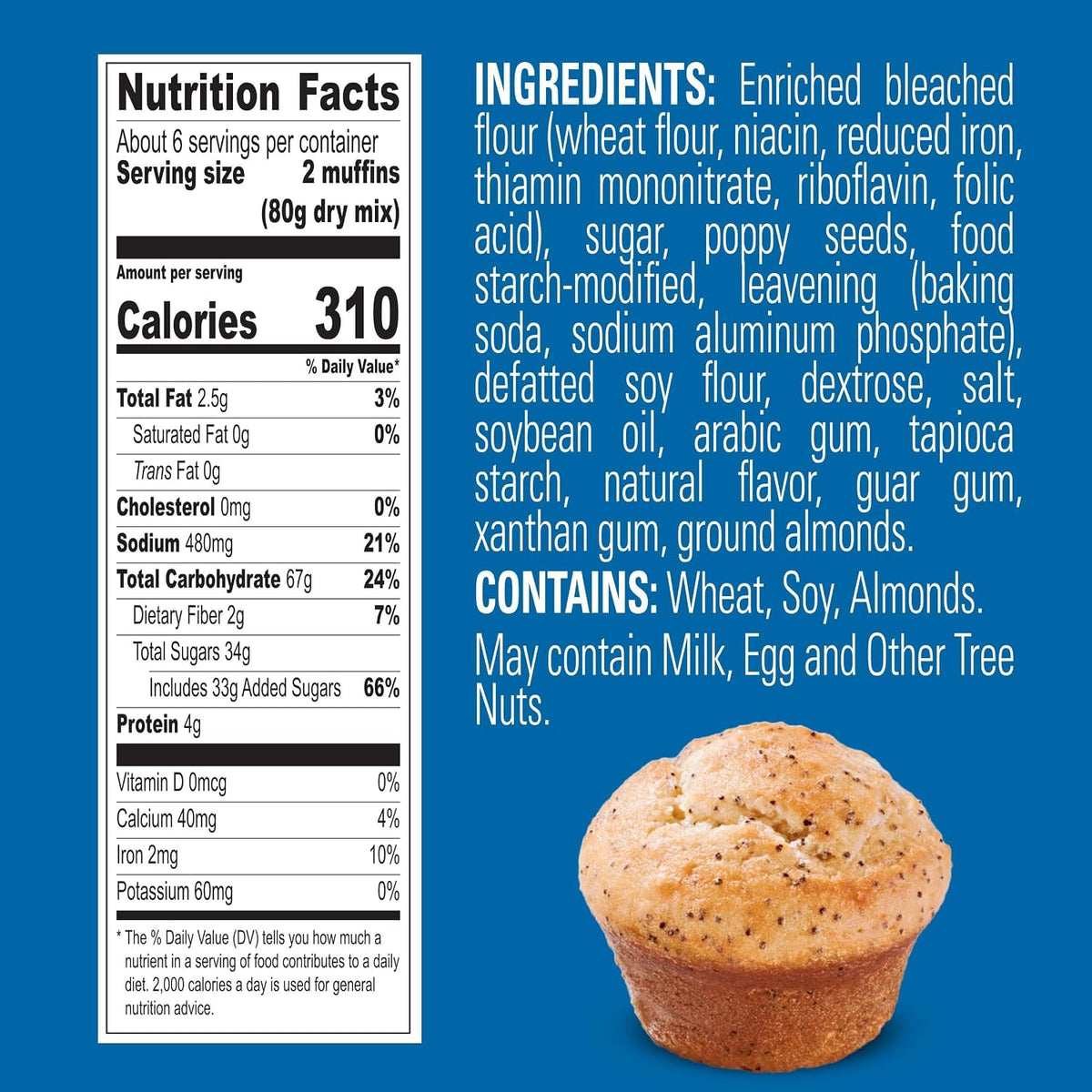 Almond Poppy Seed Muffin Mix by Krusteaz – 17 Ounce (Pack of 12), Banana Nut, Pack of 12, Model 724-0850