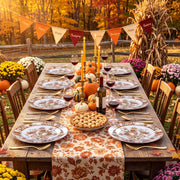 Joyido Thanksgiving Plastic Plates, Pomegranate Design, 125 Piece Set