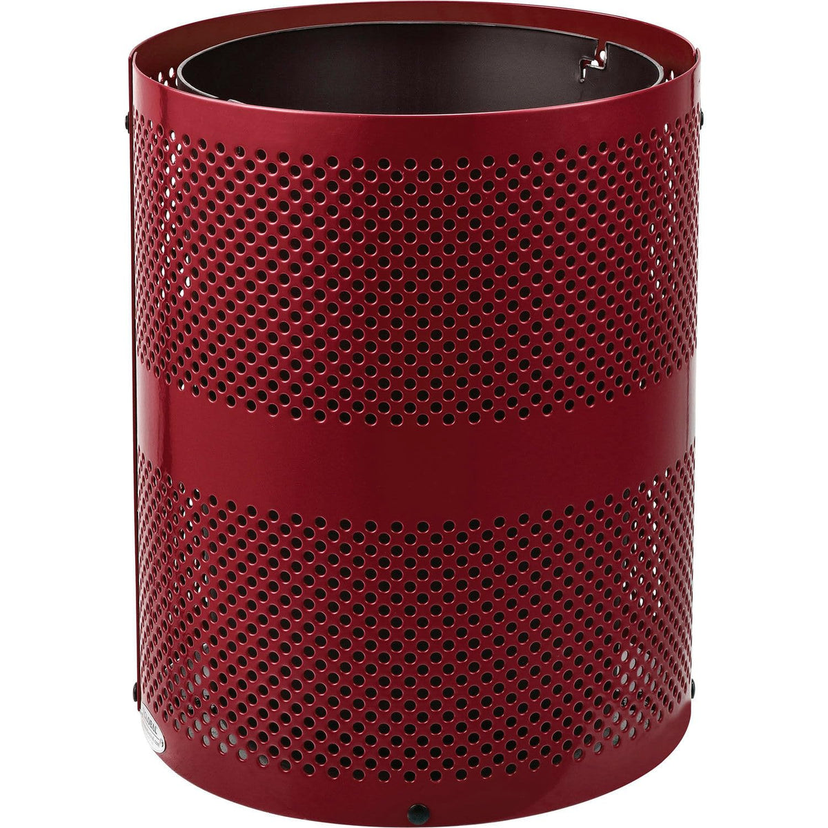 36 Gallon Thermoplastic Coated Perforated Receptacle w/Dome Lid by Global Industrial – Steel, Red, Model 261949RD