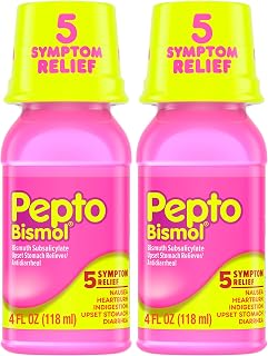 Pepto Bismol 5 Symptom Digestive Relief, Original, 4 fl oz (Pack of 2)