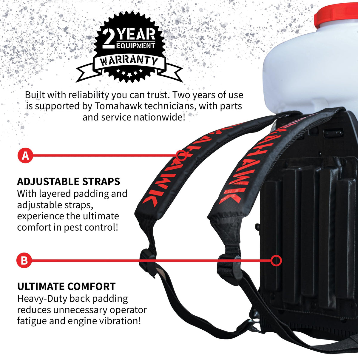 3HP Backpack Mosquito Fogger Leaf Blower 3.7 Gallon Tank Garden Sprayer (Turbo Fogger) by Tomahawk Power – Turbo Fogger (Standard), Red, Model TMD14