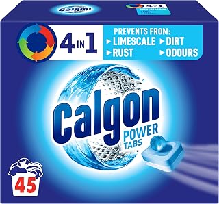 Calgon Powerball Water Softener Tablets, 585g, Limescale Prevention (45 Tablets), Unscented
