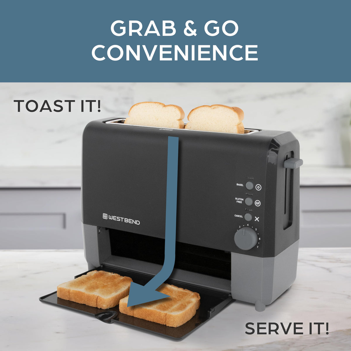 West Bend 2-Slice / Black / QuikServe Toasters