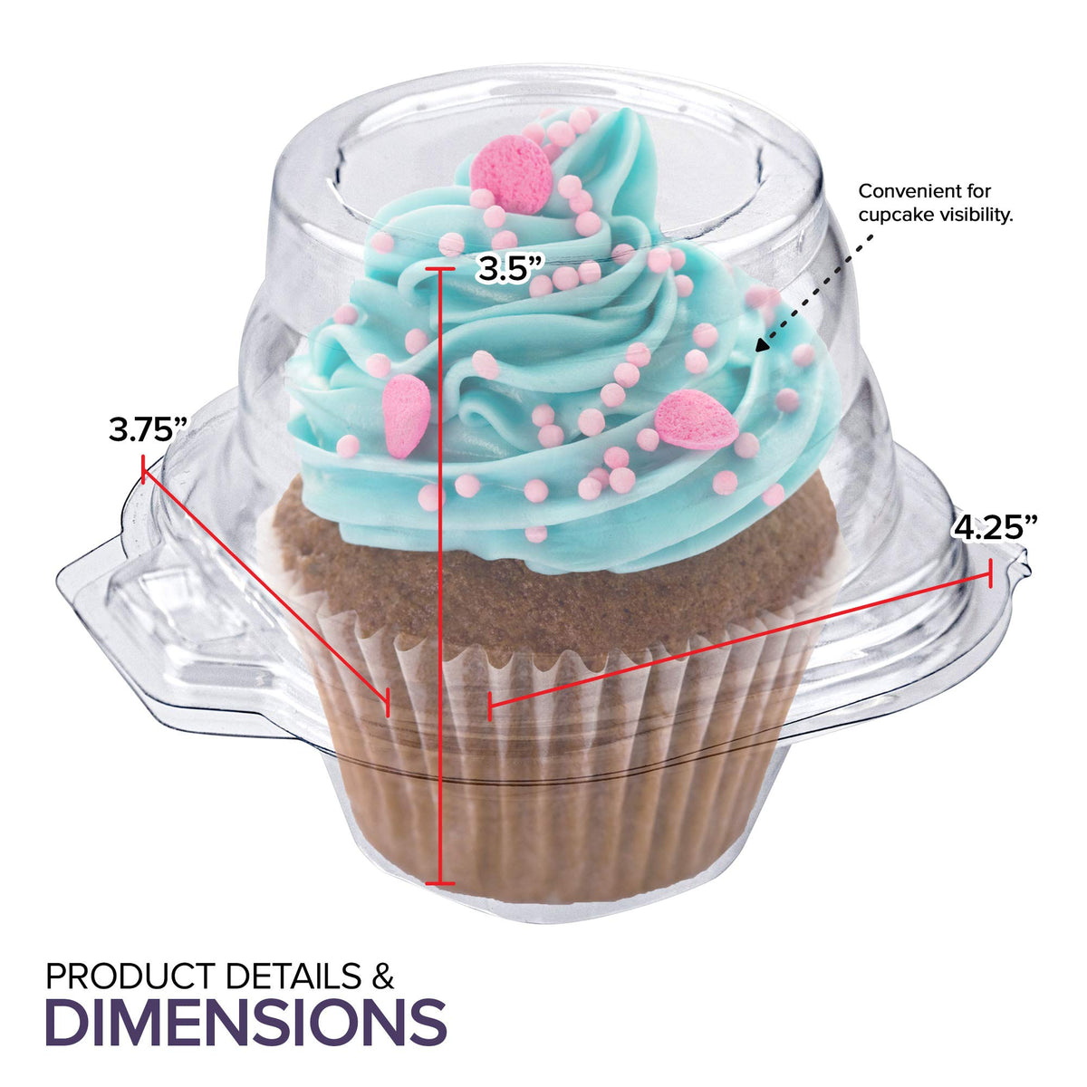 Stock Your Home 1000 Count / Transparent / 1000 Cupcake Carriers