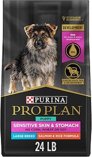 Purina Pro Plan Sensitive Skin & Stomach Puppy Dog Food, Large, 24 lb Bag
