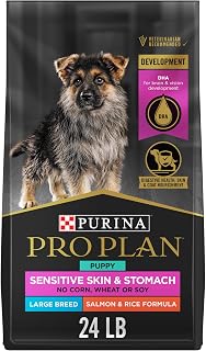 Purina Pro Plan Sensitive Skin & Stomach Puppy Dog Food, Large, 24 lb Bag