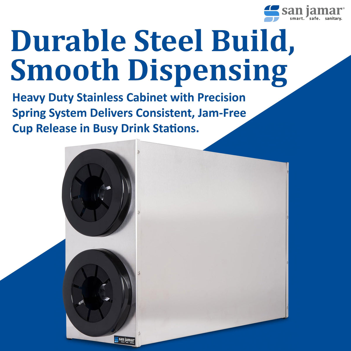 San Jamar 2 Tiers / Silver / 2 Cup Dispensers Cups