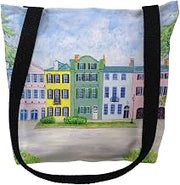 Betsy Drake TY540M 16 x 16 in. Rainbow Row Tote Bag - Medium