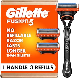 Gillette Fusion5 Razor for Men, 5-Blade, 1 Razor Handle, 3 Blade Refills