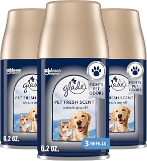 Glade Automatic Spray Refill, Pet Fresh Scent, Scented Air Freshener for Home and Bathroom, 6.2 Oz (Pack of 3)