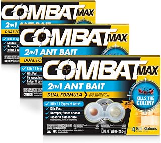 Combat Max 2 in 1 Ant Bait Station, 4 Count (Pack of 3)