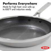 Hybrid 12” Nonstick Stainless Steel Frying Pan by OXO – 12" Frying Pan Skillet, 4.0 cups, Ceramic, Stainless Steel, Model CC010463-001