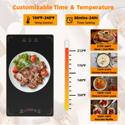 YEJOUMO Detachable Electric Warming Tray, 4 Modular Panels, Black