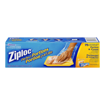 Perfect Portions Freezer Bag by Ziploc – 75 Count (Pack of 1), Plastic, Clear, Pack of 75, Model 647446