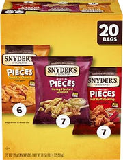 Snyder's of Hanover Variety Pack of Pretzel Pieces, Individual Packs, 20 Ct