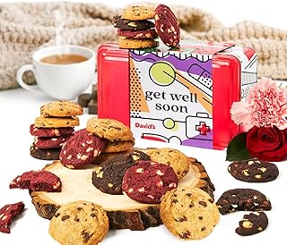 David's COOKIES Get Well Soon Cookie Gift Basket - Gourmet Bakery Dessert Gift for Recovery, Comfort and Appreciation Occasions - Mini Cookies Sweet Sampler Tin