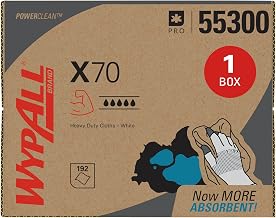PowerClean X70 Medium Duty Cloths by Wypall – 192 Count (Pack of 1), Paper, White, Model 55300