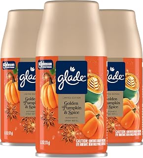 Glade Automatic Spray Air Freshener Refill, Golden Pumpkin & Spice, 3 Count
