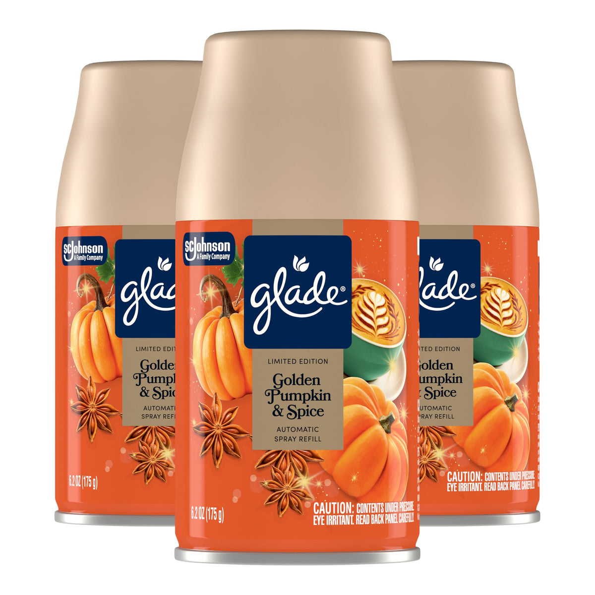 Automatic Spray Air Freshener Refill by Glade – 6.2 Ounce (Pack of 3), Orange, Pack of 3, Model 398761