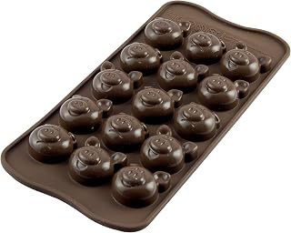 Silikomart SCG35 Choco Pigs, Silicone, Brown, 21x10.5x1.6 cm