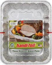Handi-Foil Pan Ultra Roaster Baker, 3 CT, silver