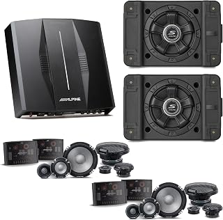 Alpine PXE-C80-88 OPTIM8 8-Channel Hi-Res Digital Sound Processor Amplifier w/ (2) SS-SB10 Subwoofer, (2) R2-S653 Bundle