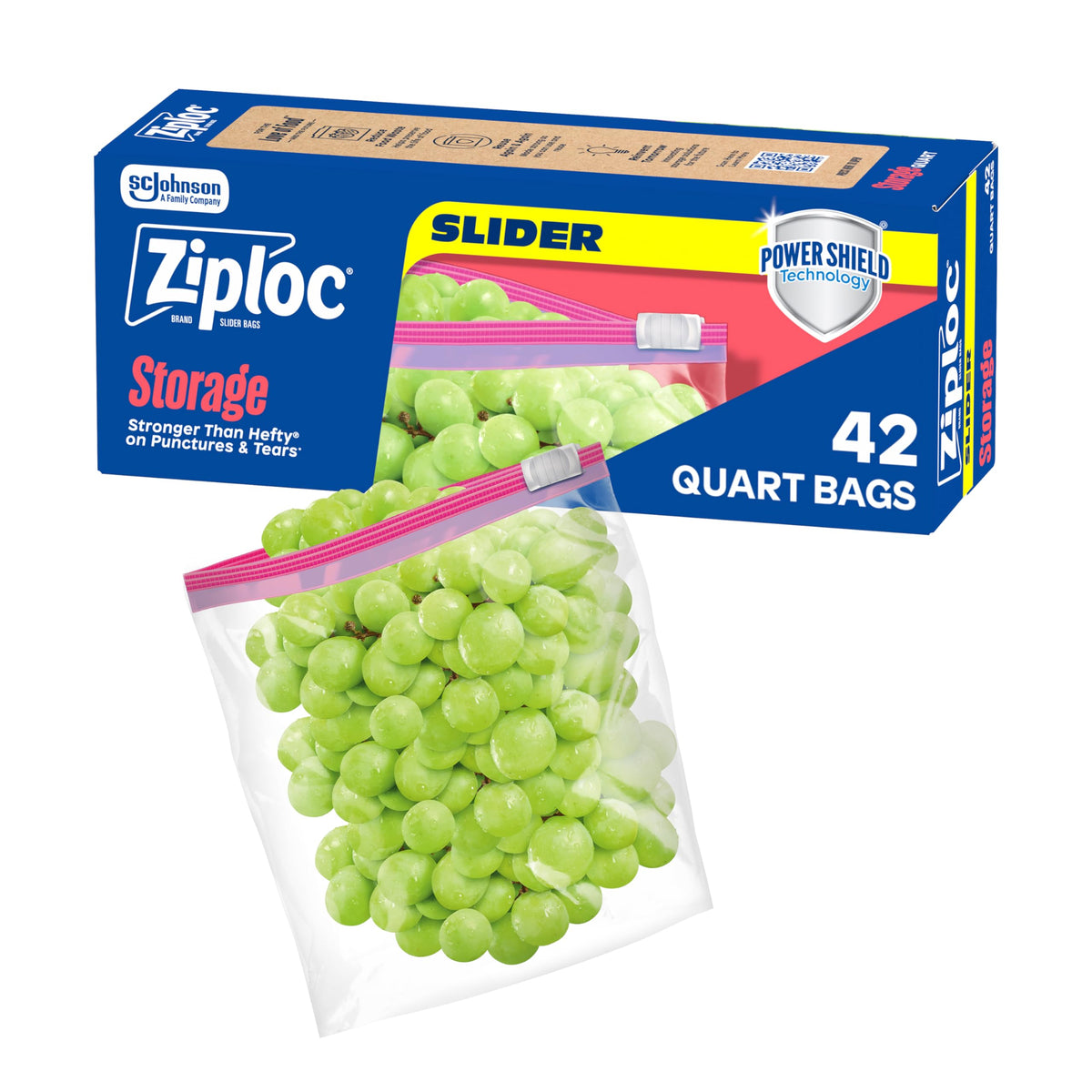 Quart Food Storage Slider Bags by Ziploc – 42 Count (Pack of 1), 1.0 quarts, Plastic, Quart