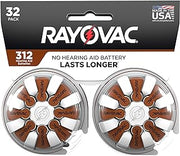 Rayovac Size 312 Hearing Aid Batteries, Hearing Aid Batteries Size 312, 32 Count