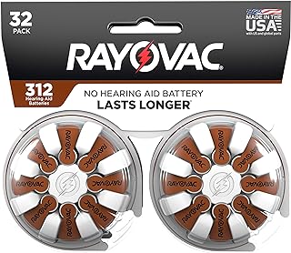 Rayovac Size 312 Hearing Aid Batteries, Hearing Aid Batteries Size 312, 32 Count