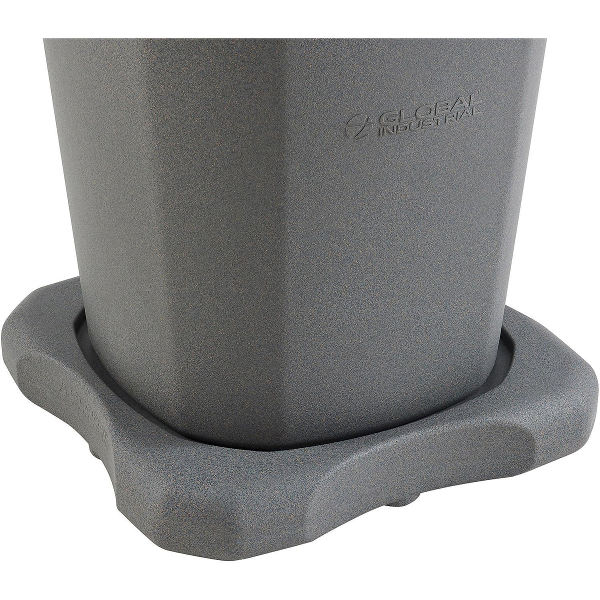 Outdoor Trash Can with Hinged Lid by Global Industrial – 60.0 gallons, Plastic, Gray, Model 732315