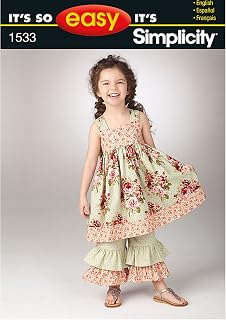 Simplicity Sewing Pattern 1533 - It's So Easy Child's Dress and Pants Sizes: 3-8
