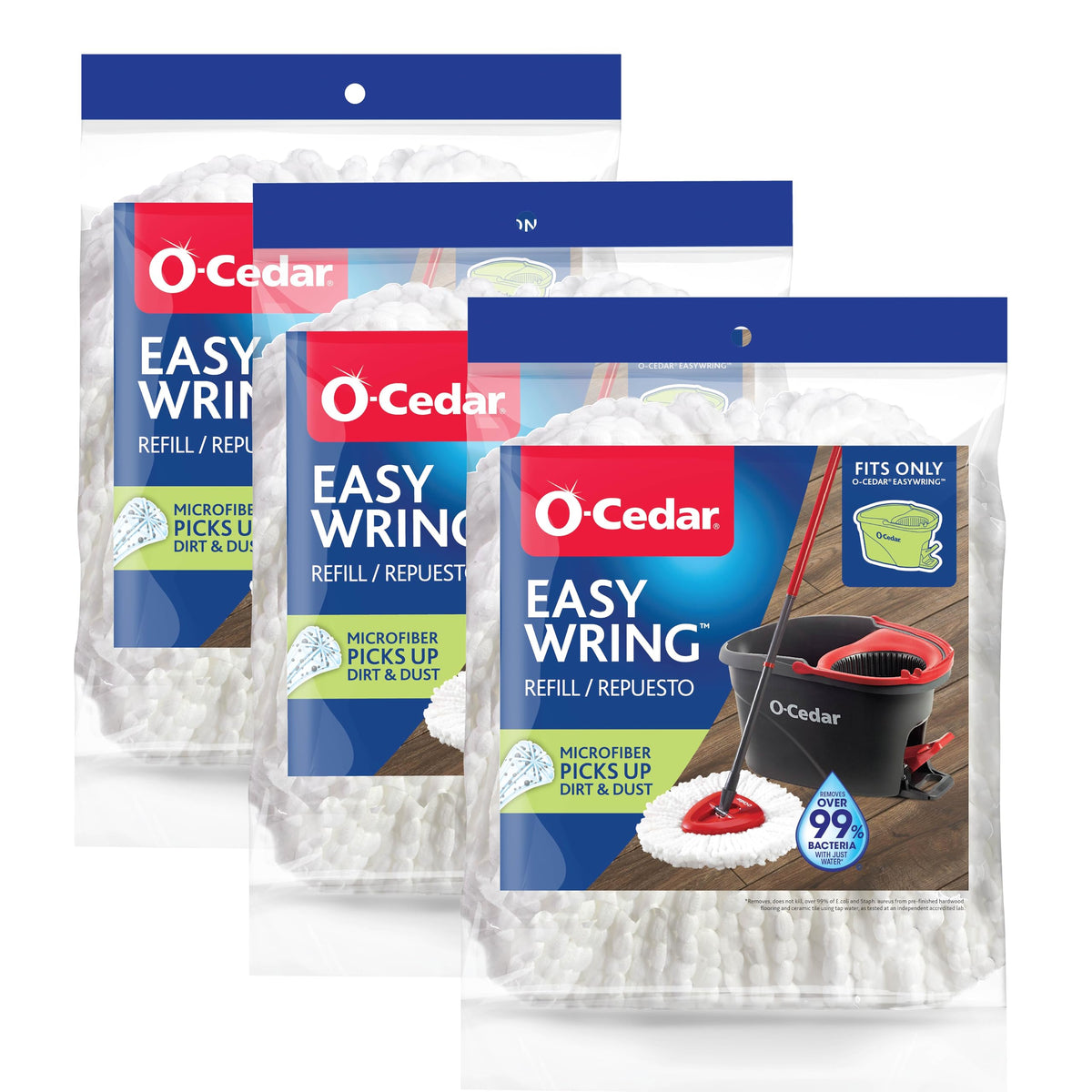 O-Cedar White / EasyWring / 3 - Pack Replacement Mop Heads