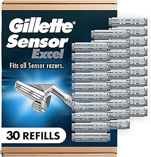 Gillette Sensor Excel Men's Razor Blade Refills, 30 Count