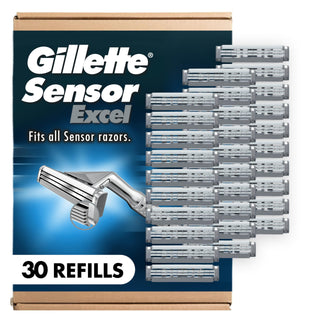 Sensor Excel Men's Razor Blade Refills by Gillette – 30 Count (Pack of 1), Silver