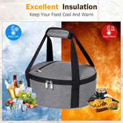 MIAOJIE Insulated Round Food Carrier, Single Layer, Gray