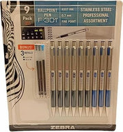 Zebra Technologies Zebra Ball Point Pen F-301 (9 Pack), Black