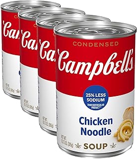 Campbell's Condensed 25% Less Sodium Chicken Noodle Soup, 10.75 Ounce Can (Pack of 4)