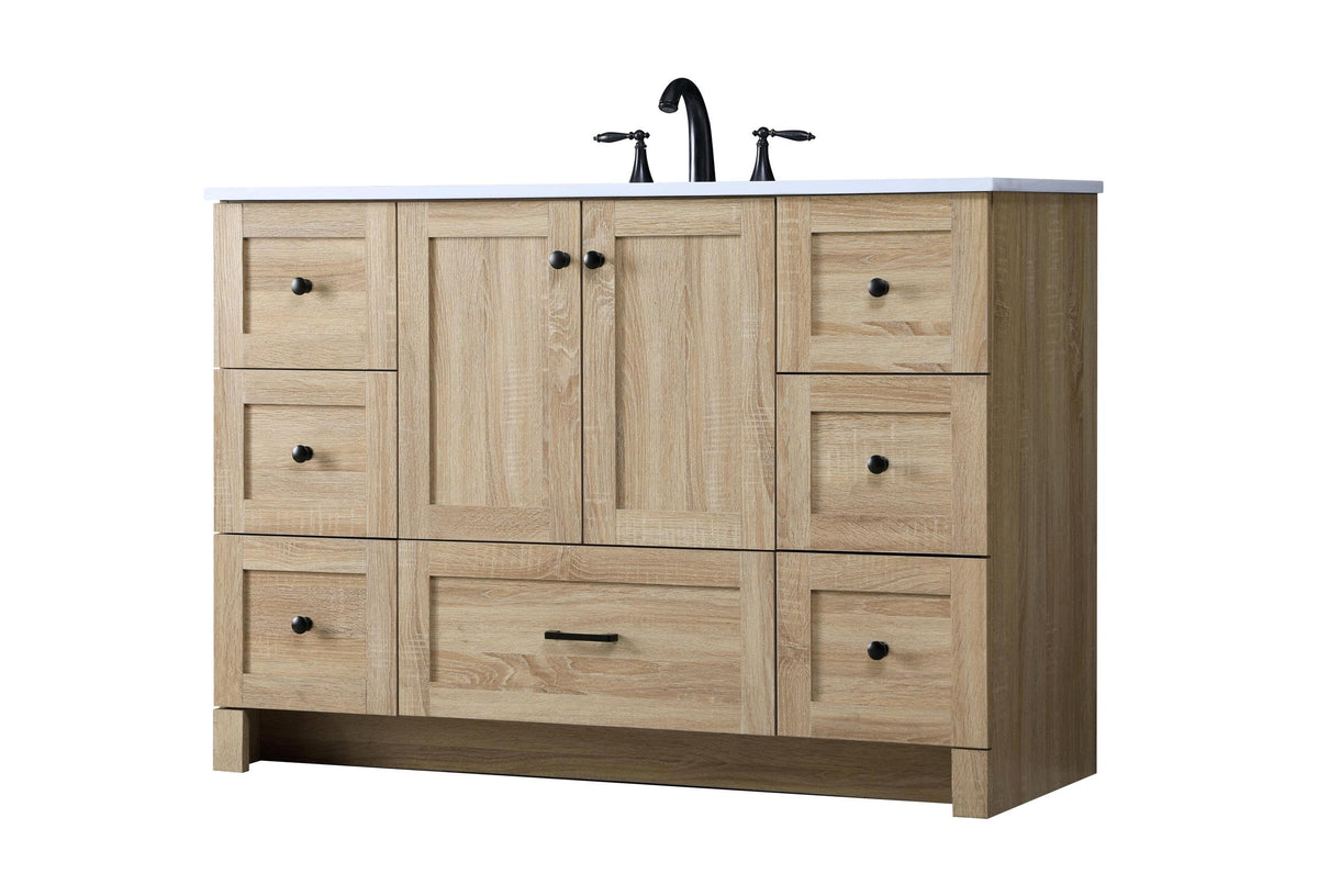 Elegant Kitchen And Bath 48 Inch Single Bathroom Vanity In Mango Wood by Elegant Lighting – 19.00" W x 34.00" H x 48.00" D, Mango Wood, Model VF2848MW