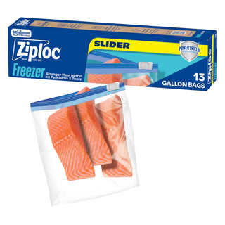 Gallon Food Storage Freezer Slider Bags by Ziploc – 13 Count, 1.0 gallons, Plastic, clear, Model 383172