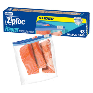 Gallon Food Storage Freezer Slider Bags by Ziploc – 13 Count, 1.0 gallons, Plastic, clear, Model 383172