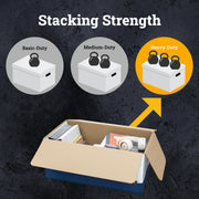 12-Pack Heavy-Duty String & Button File Storage Box by Bankers Box – 12 x 10 x 24 inches, 3.0 liters, Paper, WHITE/BLUE, Pack of 12