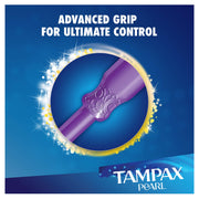 Pearl Advanced Grip Plastic Tampons Regular Unscented by Tampax – 96 Count (Pack of 1), Plastic, Model Tampax Pearl Advanced Grip Regular Absor