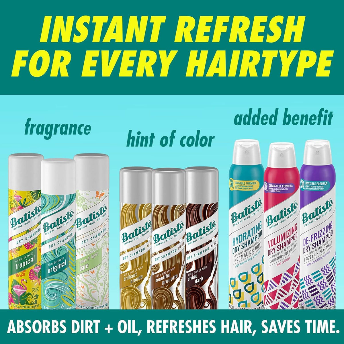 Batiste Tropical / 4.3 Ounce (Pack of 3) / 1 Dry Shampoos